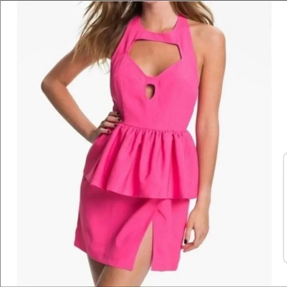 Keepsake the label pink rhythmic spell mini dress